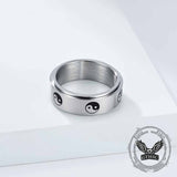 Tai Chi Yin Yang Fish Stainless Steel Spinner Ring