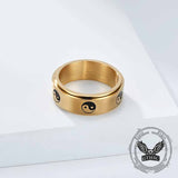 Tai Chi Yin Yang Fish Stainless Steel Spinner Ring
