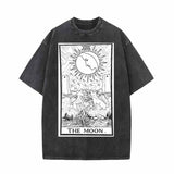 Tarot Card The Moon Vintage Washed T-shirt Vest Top | Gthic.com