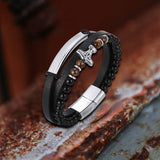 Thor's Hammer Agate Tiger Eye Stainless Steel Bracelet | Gthic.com