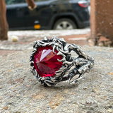 Thorns Gem-set Sterling Silver Gothic Ring | Gthic.com