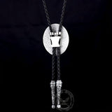 Corbata tipo bolo estilo vaquero occidental con piedra de ojo de tigre