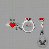 Till Death Do Us Part Heart Gem Sterling Silver Skull Ring