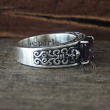 Till Death Do Us Part Skull Gem-Set Sterling Silver Ring