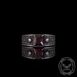 Till Death Do Us Part Skull Gem-Set Sterling Silver Ring | Gthic.com