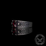 Till Death Do Us Part Skull Gem-Set Sterling Silver Ring