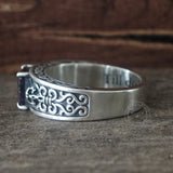 Till Death Do Us Part Skull Gem-Set Sterling Silver Ring