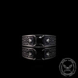 Till Death Do Us Part Skull Gem-Set Sterling Silver Ring