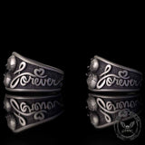 Till Death Do Us Part Skull Gem Sterling Silver Couple Ring