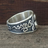 Till Death Do Us Part Skull Gem Sterling Silver Couple Ring
