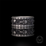 Anillo de plata de ley con diseño floral gótico y circonitas