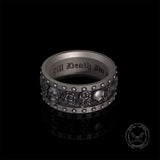 Till Death Do Us Part Skull Rose Sterling Silver Ring | Gthic.com