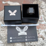 Tree Of Life Onyx Stainless Steel Viking Ring