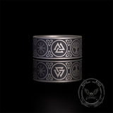 Tree of Life Valknut Viking Sterling Silver Triskele Ring