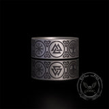 Tree of Life Valknut Viking Sterling Silver Triskele Ring