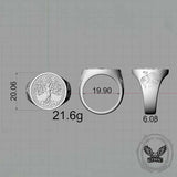 Tree of Life Viking Raven Sterling Silver Ring