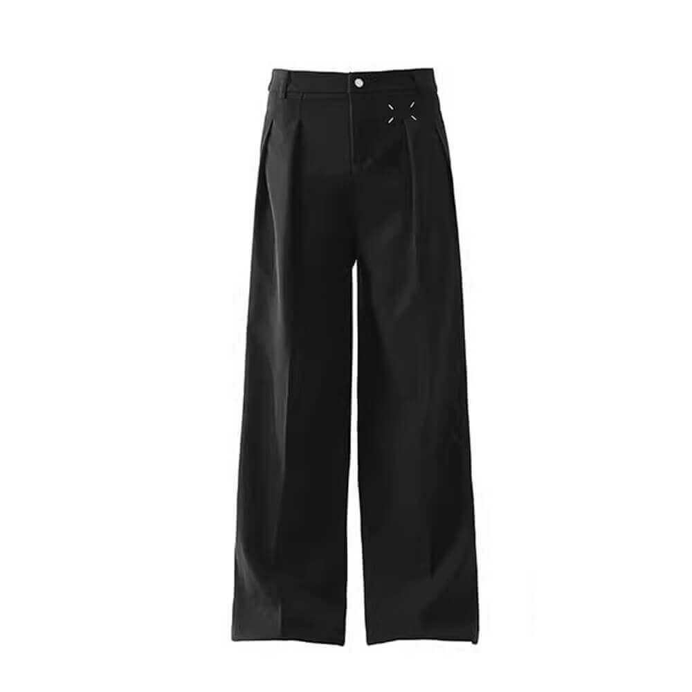 dress pants loose Trendy Wide-Leg Loose Casual Professional Suit Pants, Black / S (Waist 64 cm)