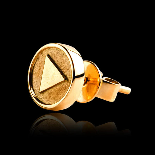 Triangle Geometric 18K Gold Stud Earrings | Gthic.com
