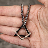 Triangle Geometric Viking Runes Stainless Steel Pendant