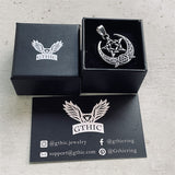 Triple Moon Pentagram Stainless Steel Pendant