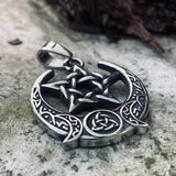 Triple Moon Pentagram Stainless Steel Pendant | Gthic.com