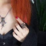 Two Headed Snake Stainless Steel Animal Ring | Gthic.com