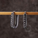 U Shaped Viking Runes Stainless Steel Earrings