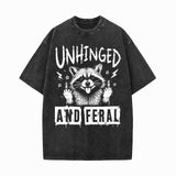 Unhinged And Feral Raccoon Vintage Washed T-shirt