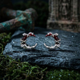 Unique Asymmetry Crimson Moon Alloy Earrings | Gthic.com