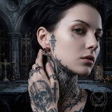 Unique Asymmetry Crimson Moon Alloy Earrings | Gthic.com