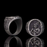 Valkyrie Warrior Winged Knight Sterling Silver Ring | Gthic.com