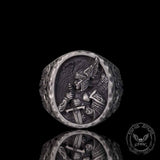 Valkyrie Warrior Winged Knight Sterling Silver Ring | Gthic.com