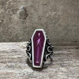 Vampire Coffin Stainless Steel Skull Ring