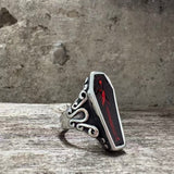 Vampire Coffin Stainless Steel Skull Ring