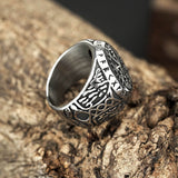 Vegvisir Celtic Knot Stainless Steel Ring