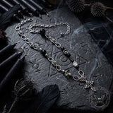 Versatile Beaded Splicing Stainless Steel Cross Necklace