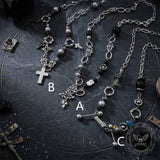Versatile Beaded Splicing Stainless Steel Cross Necklace