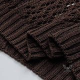 Versatile Openwork Loose Hooded Zip Cardigan Sweater