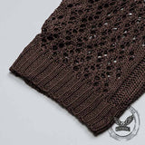 Versatile Openwork Loose Hooded Zip Cardigan Sweater