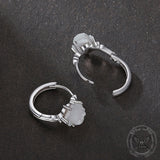 Versatile White Rose Flower Sterling Silver Buckle Earrings | Gthic.com