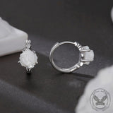 Versatile White Rose Flower Sterling Silver Buckle Earrings | Gthic.com