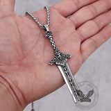 Viking Broken Sword Stainless Steel Amulet Pendant