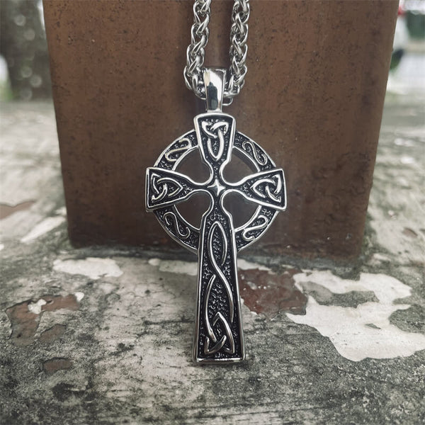 Viking Celtic Cross Stainless Steel Pendant | Gthic.com