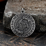 Viking Celtic Wolf Runes Stainless Steel Pendant | Gthic.com