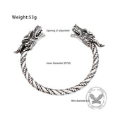 Viking Double Dragon Head Stainless Steel Nordic Open Bracelet