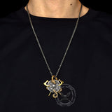 Viking Dragon Double Axe Vegvisir Stainless Steel Pendant