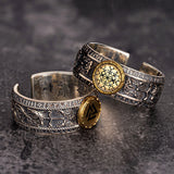 Viking Dragon Runes Sterling Silver Open Ring