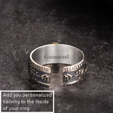 Viking Dragon Runes Sterling Silver Open Ring