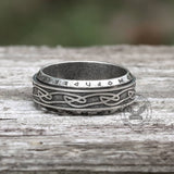 Viking Knot Runes Stainless Steel Spinner Ring