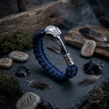 Viking Raven Skull Stainless Steel Braided Paracord Bracelet | Gthic.com